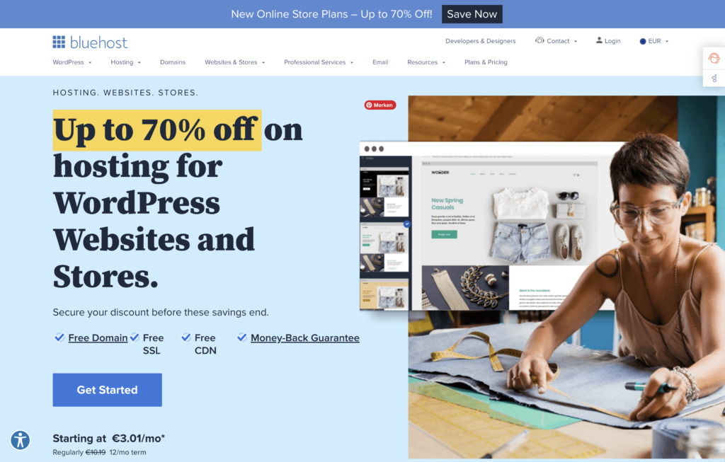 Website hosting Bluehost Vergleich She Succeeds