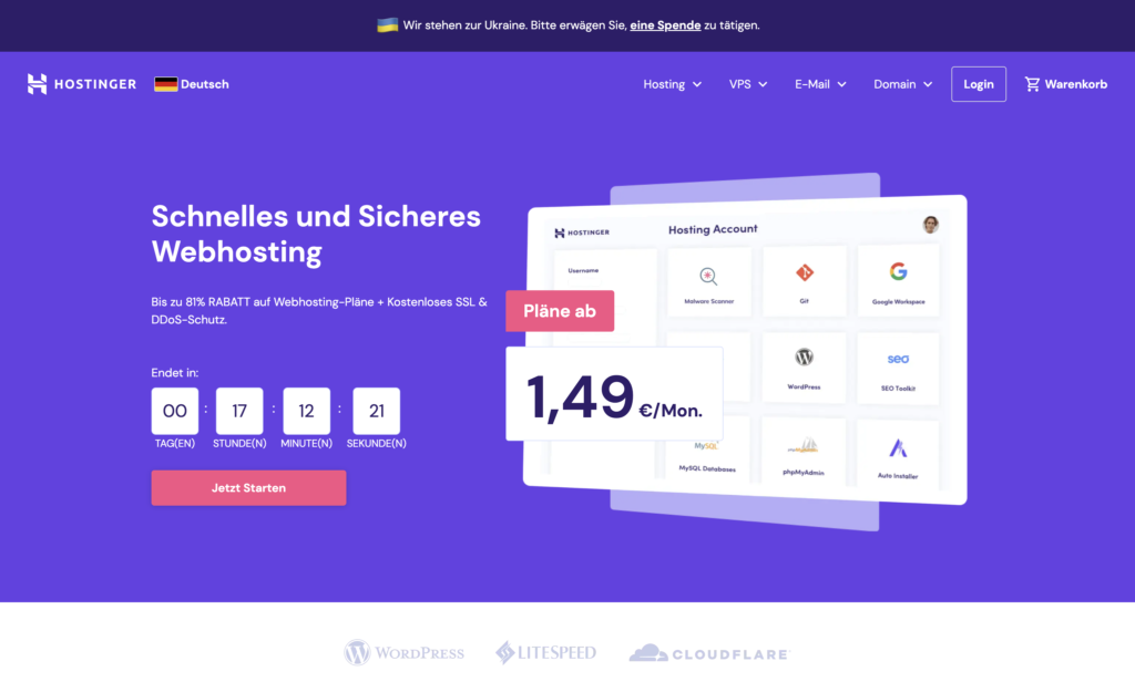 Website hosting Hostinger Vergleich She Succeeds