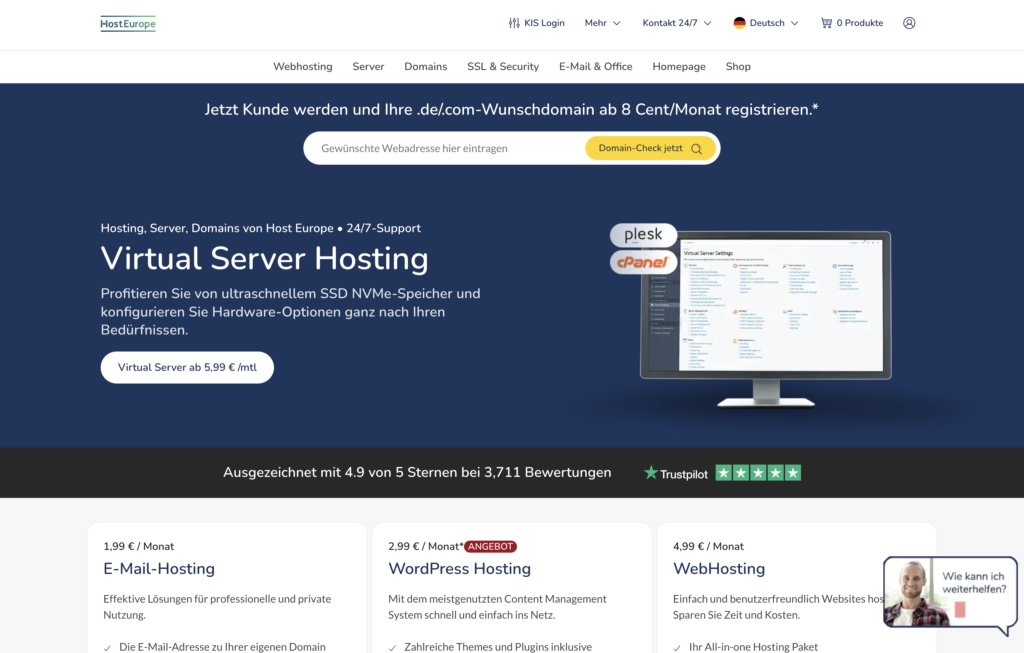 Website hosting HostEurope Vergleich She Succeeds
