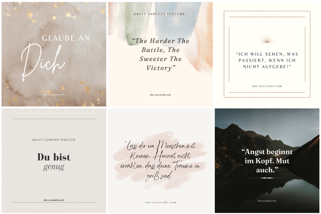 Resilienz definition: kraft gebende Sprüche she succeeds intuition hoffnung mut